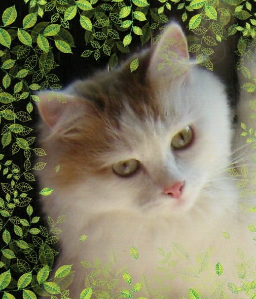 Котенок в листве - оригинал