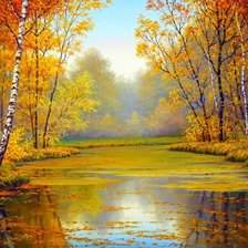 Схема вышивки «осень в лесу»