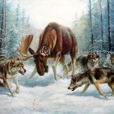 Схема вышивки «Встреча в лесу»