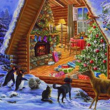 Схема вышивки «зимний дом 8»