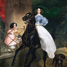 Схема вышивки «всадница К Брюлова»