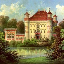 Схема вышивки «замок у воды»