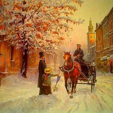 Схема вышивки «зимний экипаж»