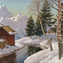 Схема вышивки «Зимний пейзаж»