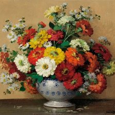 Схема вышивки «цветы в вазе»