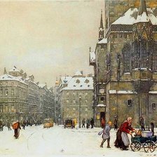 Схема вышивки «в зимнем городе»