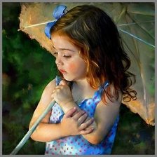 Схема вышивки «Девочка под зонтиком»