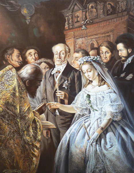 Неравный брак - неравный брак, священник, художник, невеста - оригинал