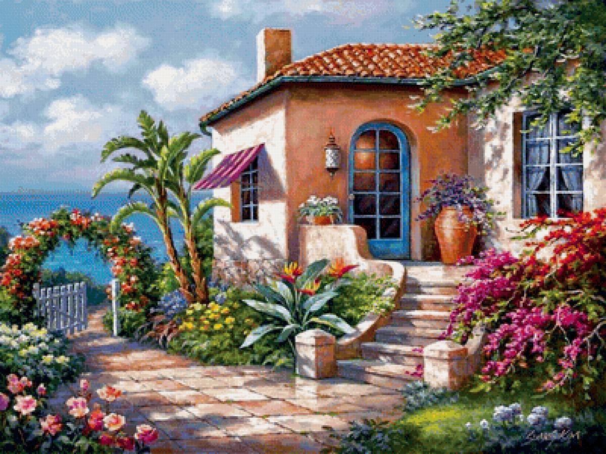 дом у моря - природа, пейзаж, лето - предпросмотр