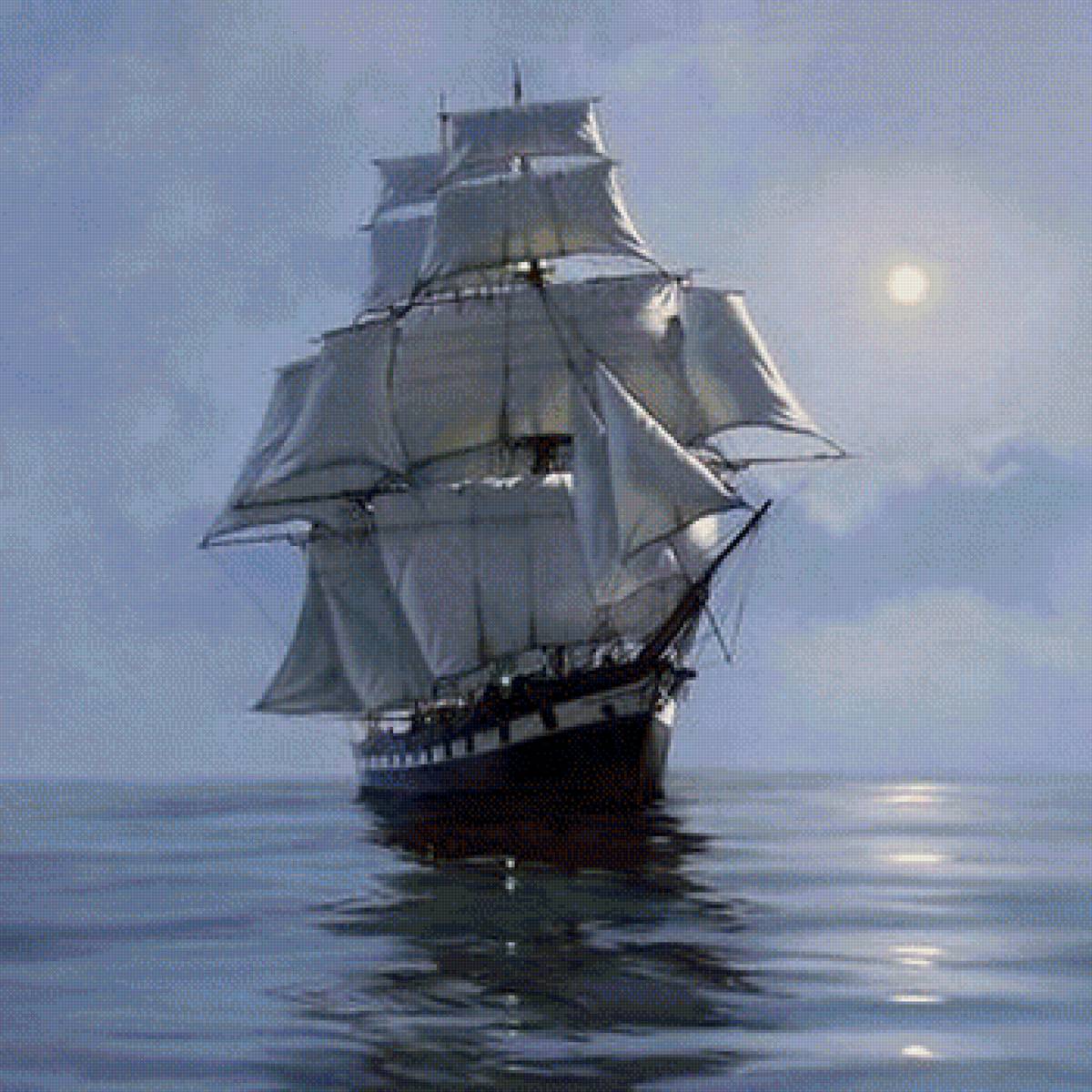 Парусник - море, парусник - предпросмотр