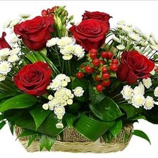 Схема вышивки «Цветы в корзине»