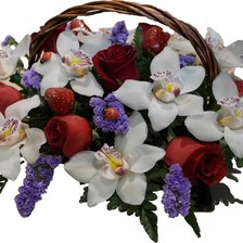 Схема вышивки «Цветы в корзине»