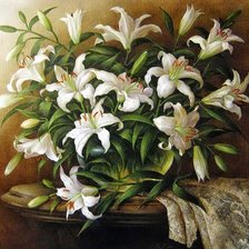 Схема вышивки «biele ľalie»