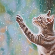 Схема вышивки «Кот у окна»