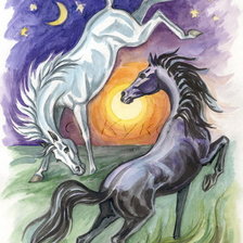 Схема вышивки «Кони»