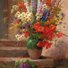 Схема вышивки «цветы в вазе»