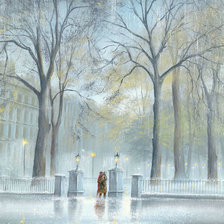 Схема вышивки «двое под дождем»