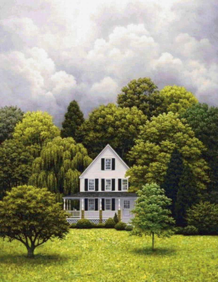 домик в лесу - домики, пейзаж, природа, дом - предпросмотр