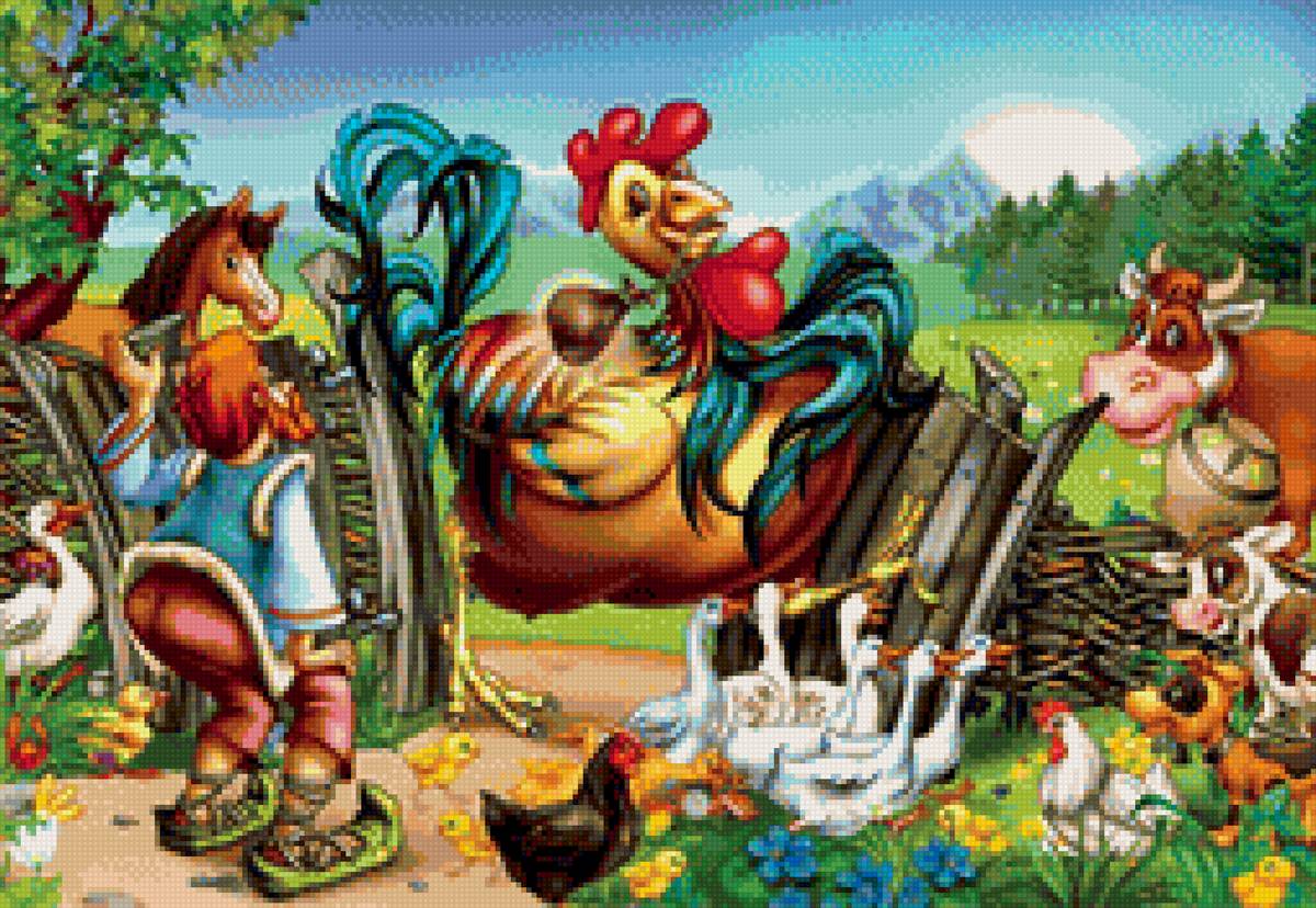 Петух - животные, деревня, петух - предпросмотр