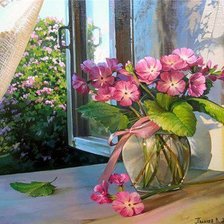 Схема вышивки «цветы на подоконнике»