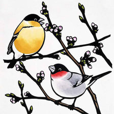 Схема вышивки «птицы»