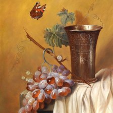 Схема вышивки «худ. Йозеф Хольстейн. Натюрморт с кубком.»