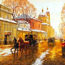 Схема вышивки «провинциальная улица»