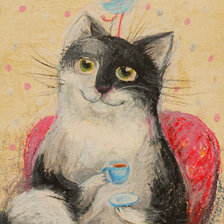 Схема вышивки «Котик в кресле2»