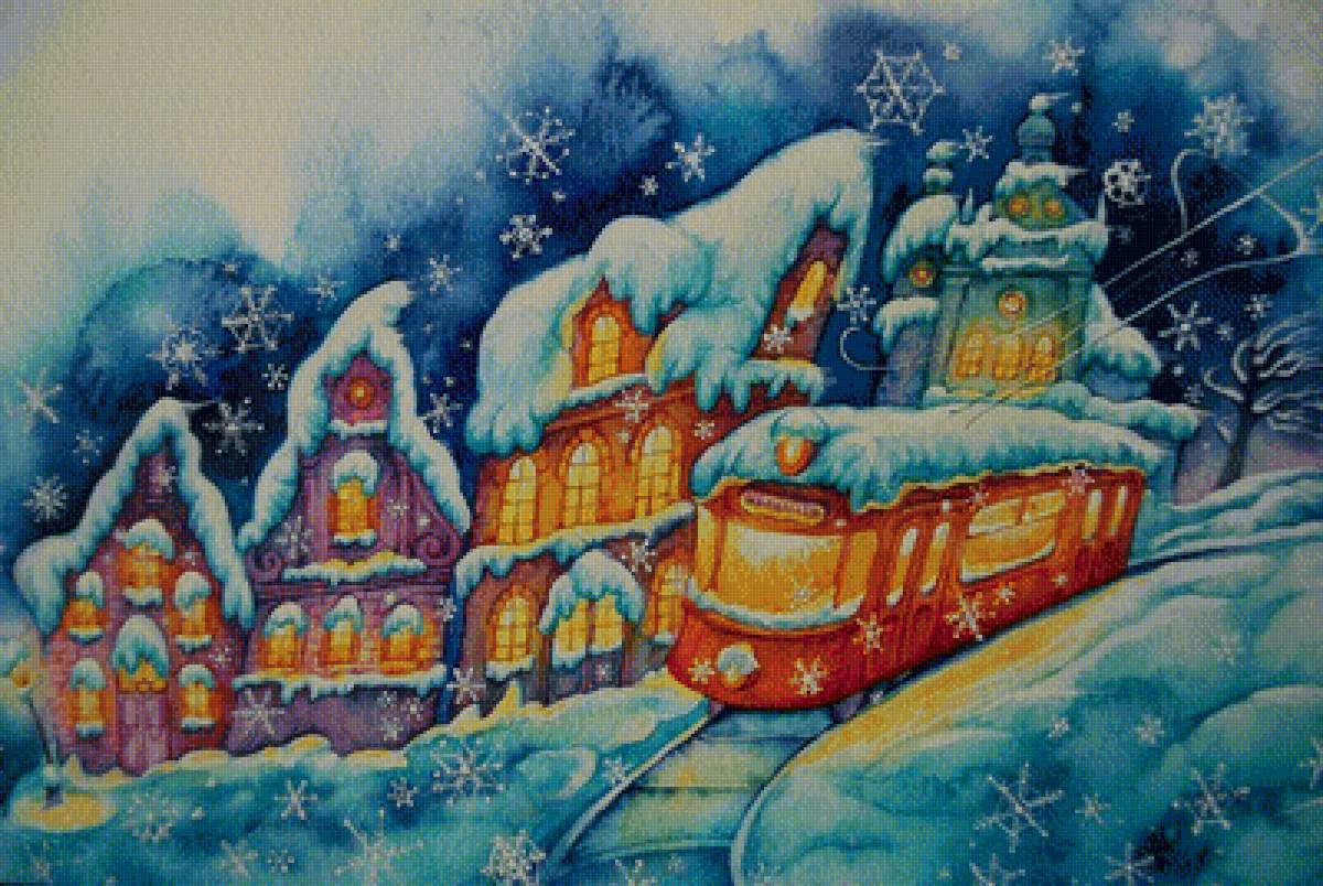 Зимний вечер - иллюстрация, сказки - предпросмотр