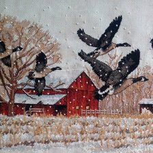 Схема вышивки «Гуси»