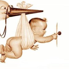 Схема вышивки «аист и малыш»