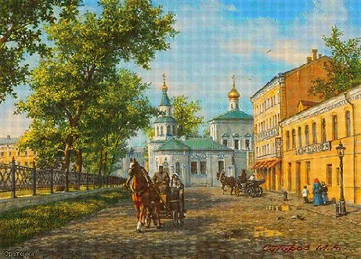 летняя мостовая - картина, лето, живопись, пейзаж - предпросмотр