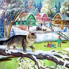 Схема вышивки «зимняя картина»