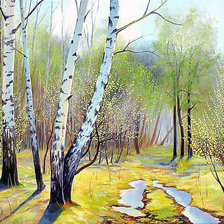 Схема вышивки «Весна в березовой роще»