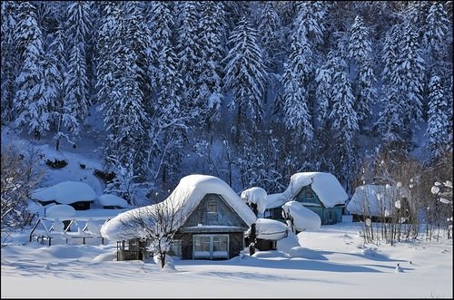зимняя избушка - зима, изба - оригинал