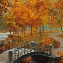 Схема вышивки «Осенний мост»