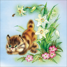 Схема вышивки «котенок»