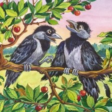 Схема вышивки «птички»