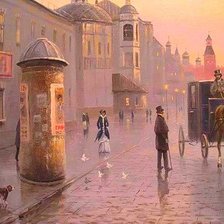 Схема вышивки «туман на мостовой»