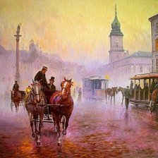 Схема вышивки «туман на мостовой»