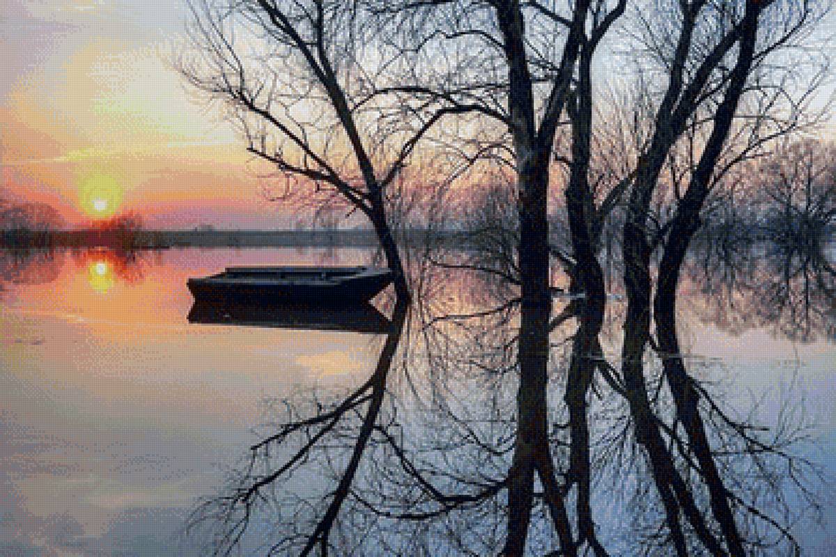 Половодье - природа, пейзаж, вода, весна - предпросмотр