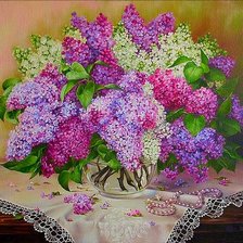 Схема вышивки «гама сирень»