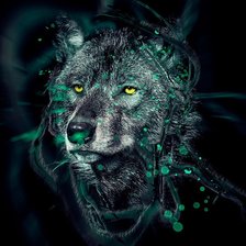 Схема вышивки «волк»