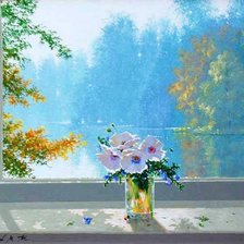 окно с видом на озеро