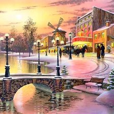 Схема вышивки «зимняя картина»