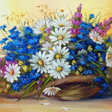 Схема вышивки «Цветы в корзине»