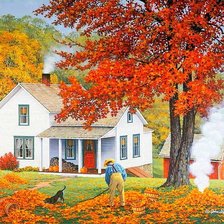 Схема вышивки «осенняя картина»