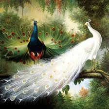 Схема вышивки «ПАРА ПАВЛИНОВ»