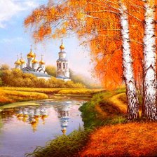 Схема вышивки «осенний пейзаж»