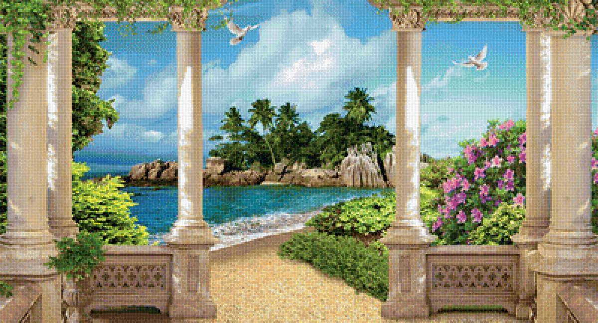 природа - море, природа, голуби - предпросмотр